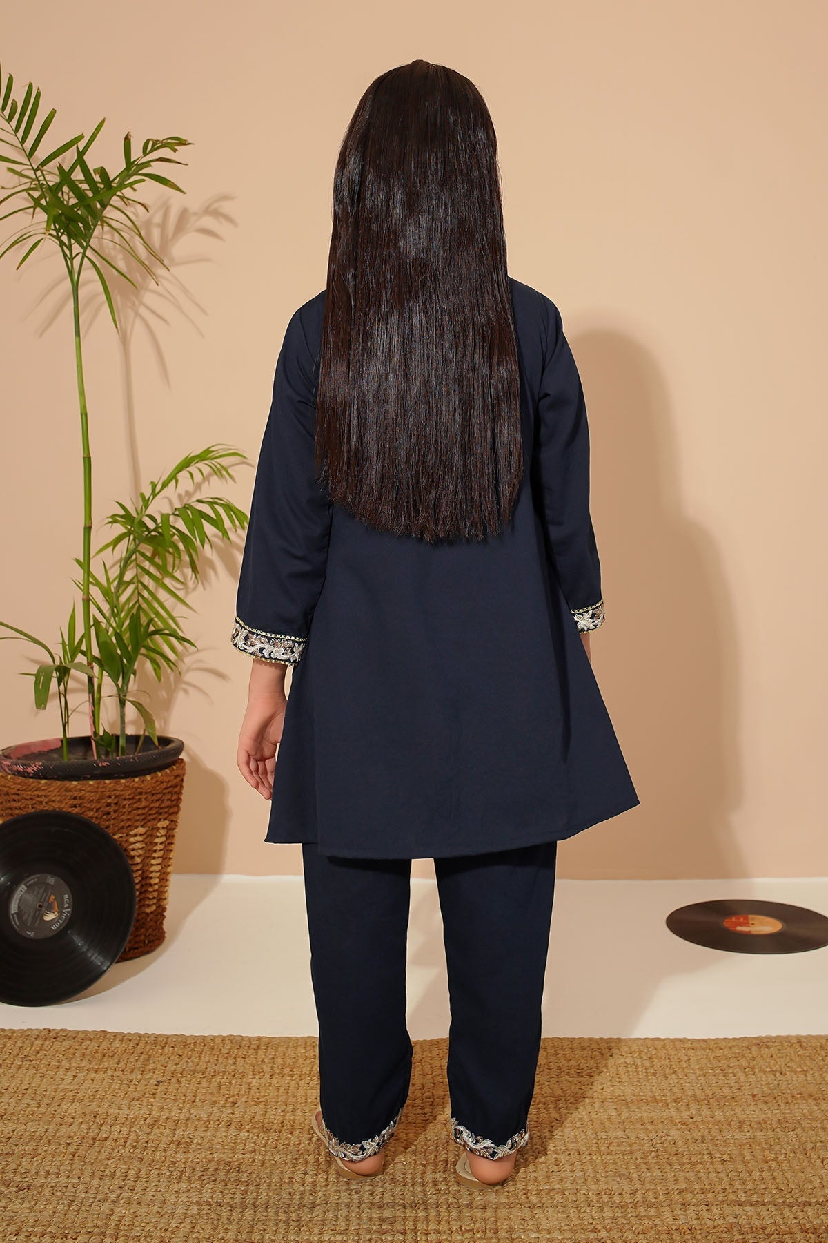 Ochre Clothing Girls Full Suits Cotton Embroidered 2 Pc Suit