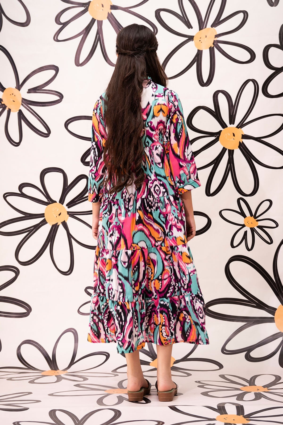 Ochre Clothing Georgette Printed Dress
