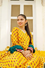 Charmeuse Printed 3 Pc Suit - Wear Ochre