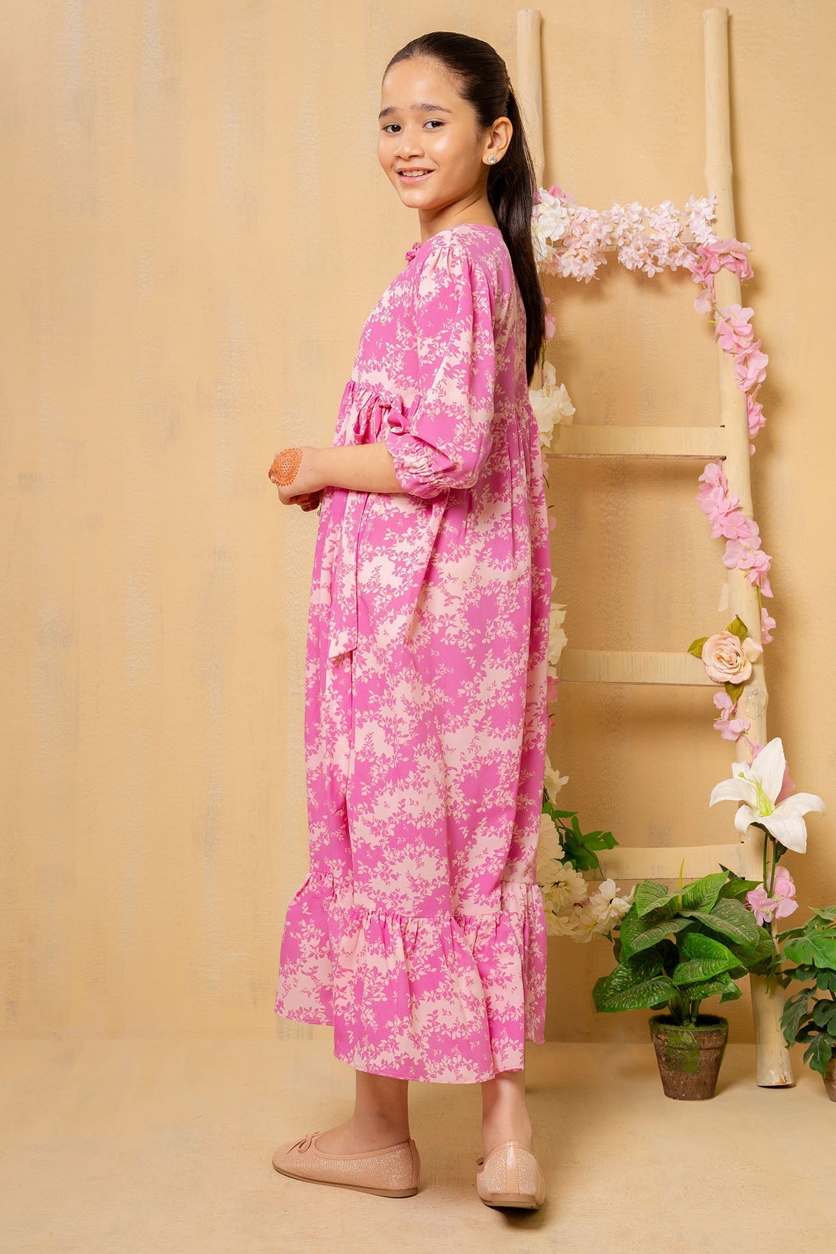 Ochre Clothing Georgette Printed Dress