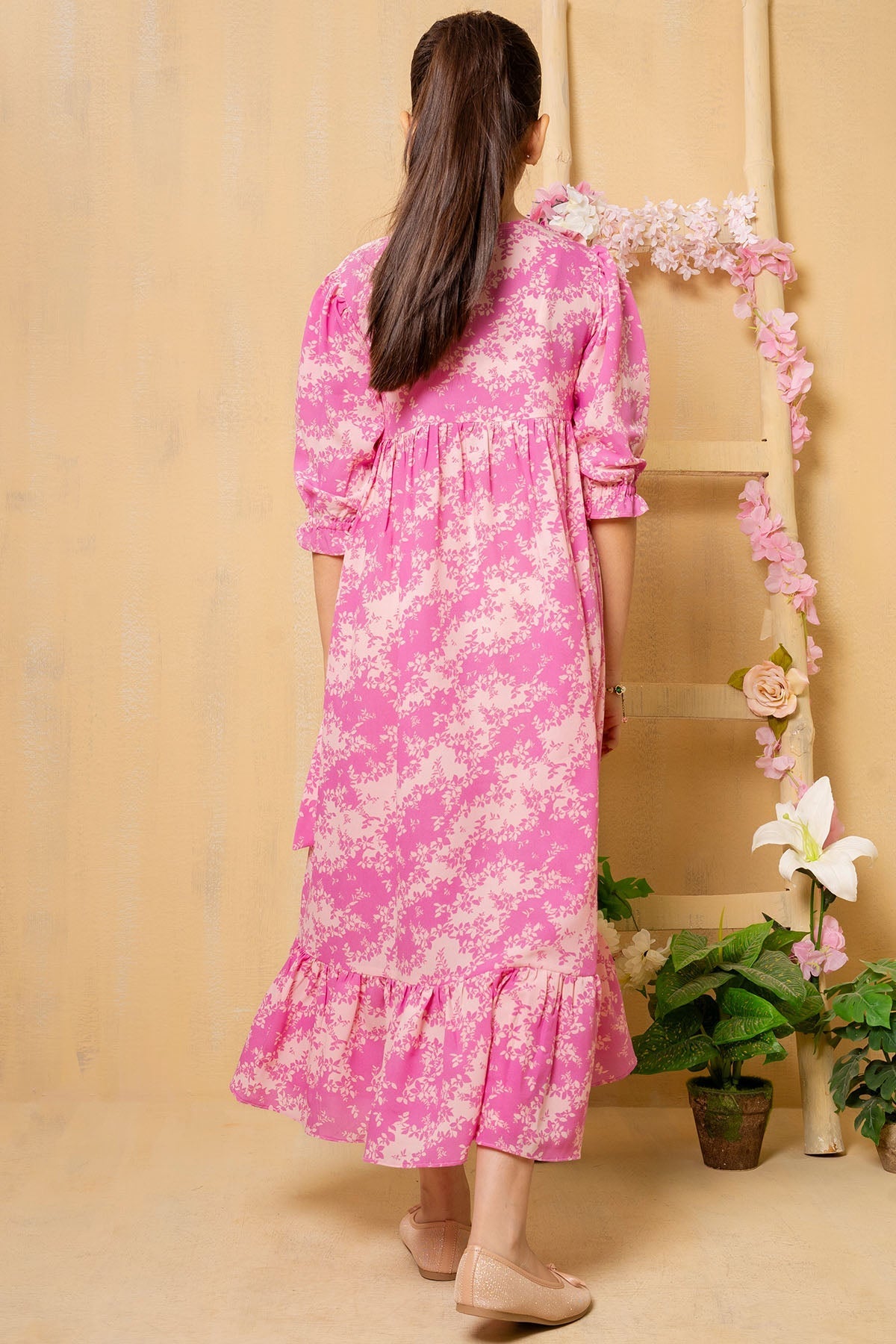 Ochre Clothing Georgette Printed Dress