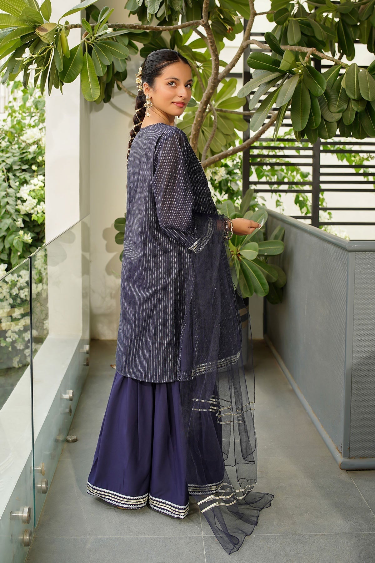 Ochre Clothing Zari Jacquard Hand Adda Work 3 Pc Suit Collection'2025-MHD-14