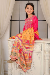 Swiss Lawn Digital Printed 3 Pc Suit - Wear Ochre