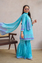 Ochre Clothing Girls Full Suits Swiss Lawn Digital Printed 3 Pc Suit