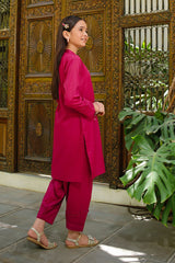 Ochre Clothing Dobby Cotton Embellished 2 Pc Suit