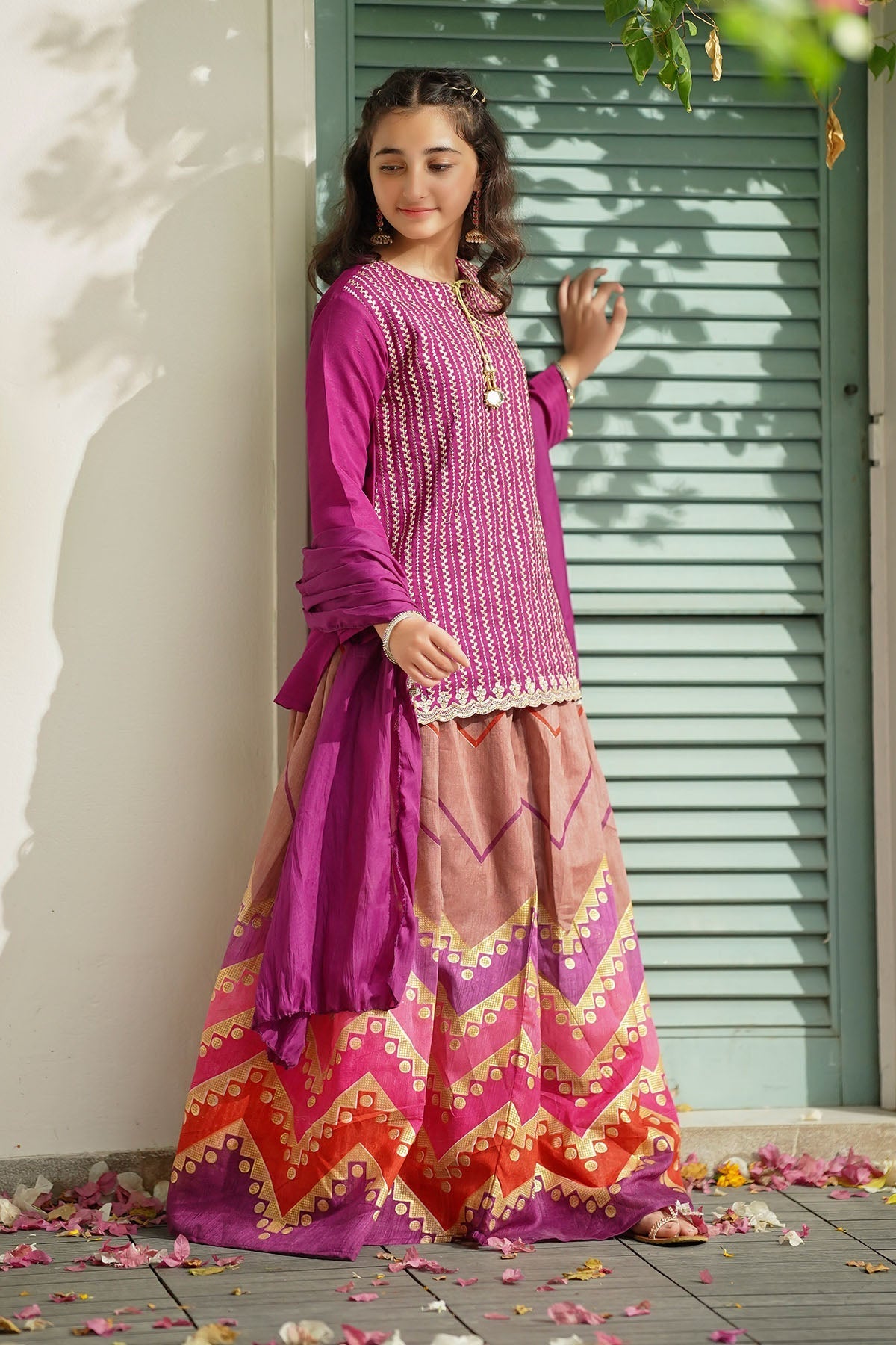 Ochre Clothing Raw Silk Embroidered 3 Pc Suit Collection'2025-MHD-13