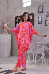 Ochre Clothing Printed Silk Women's 2 Pc Suit