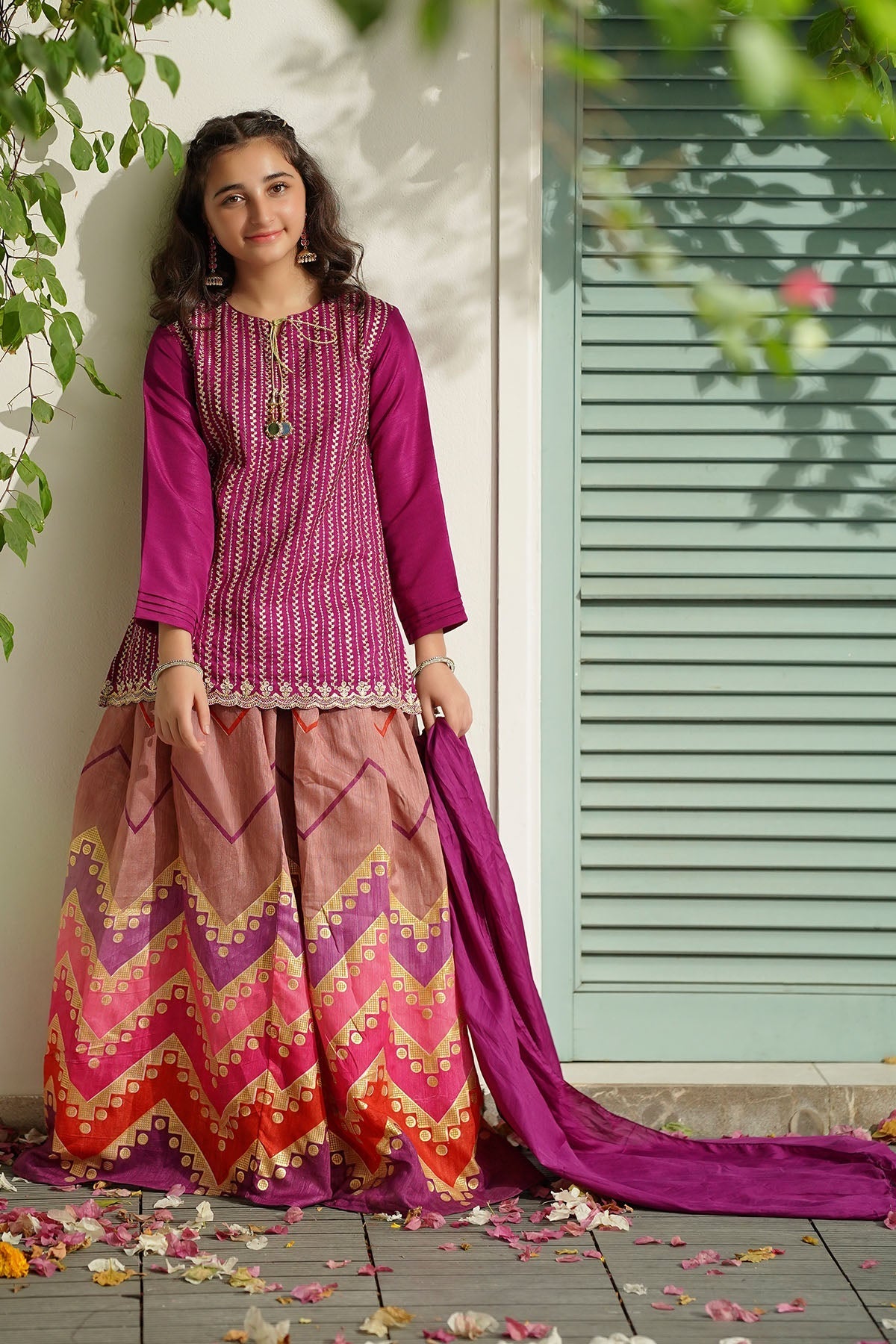 Ochre Clothing Raw Silk Embroidered 3 Pc Suit Collection'2025-MHD-13