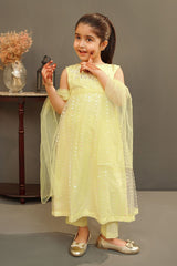 Sequence Net Hand Adda Work 3 Pc Suit - Wear Ochre