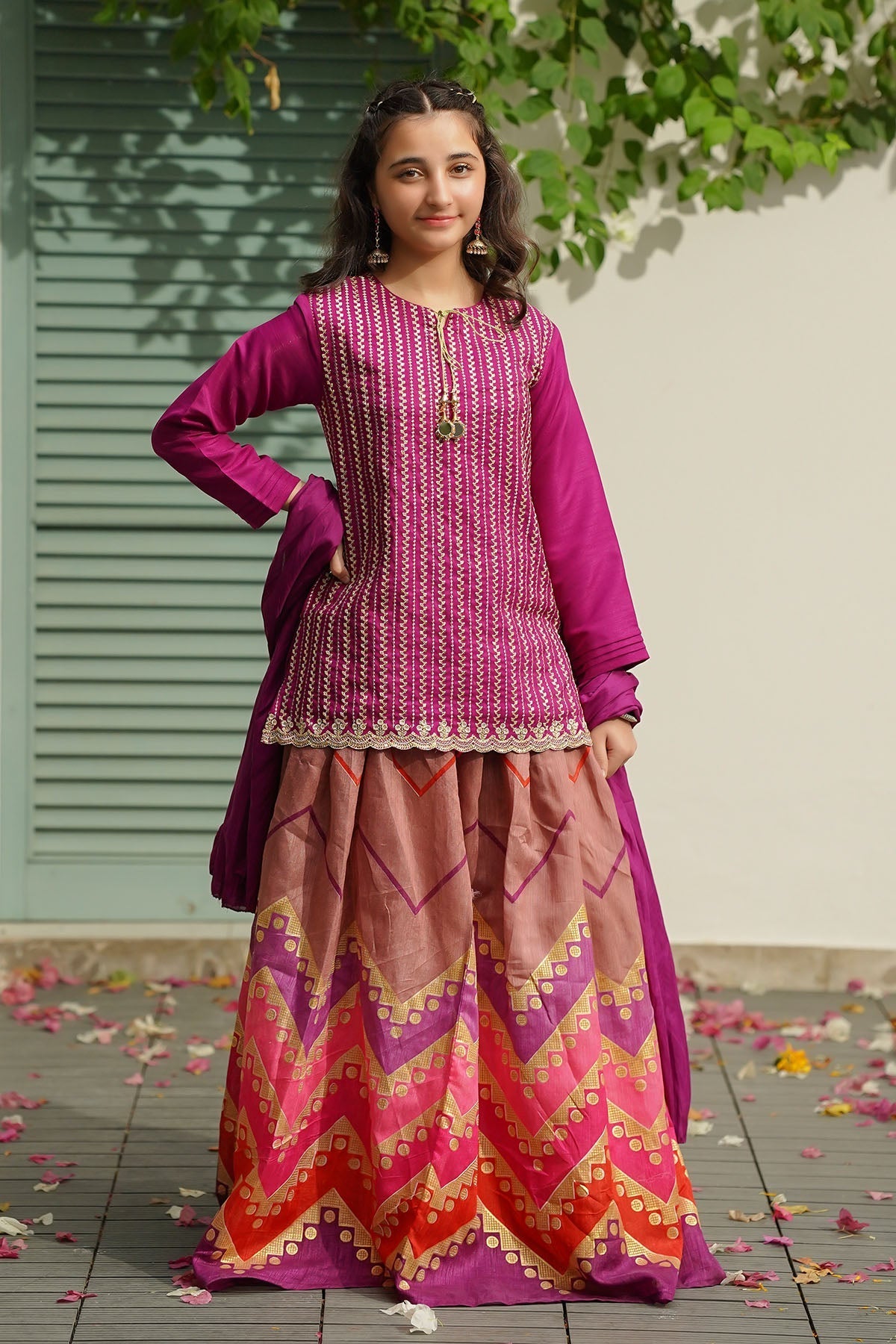 Ochre Clothing Raw Silk Embroidered 3 Pc Suit Collection'2025-MHD-13