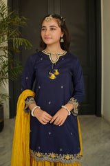 Ochre Clothing Raw Silk Embroidered 3 Pc Suit Collection'2025-MHD-12