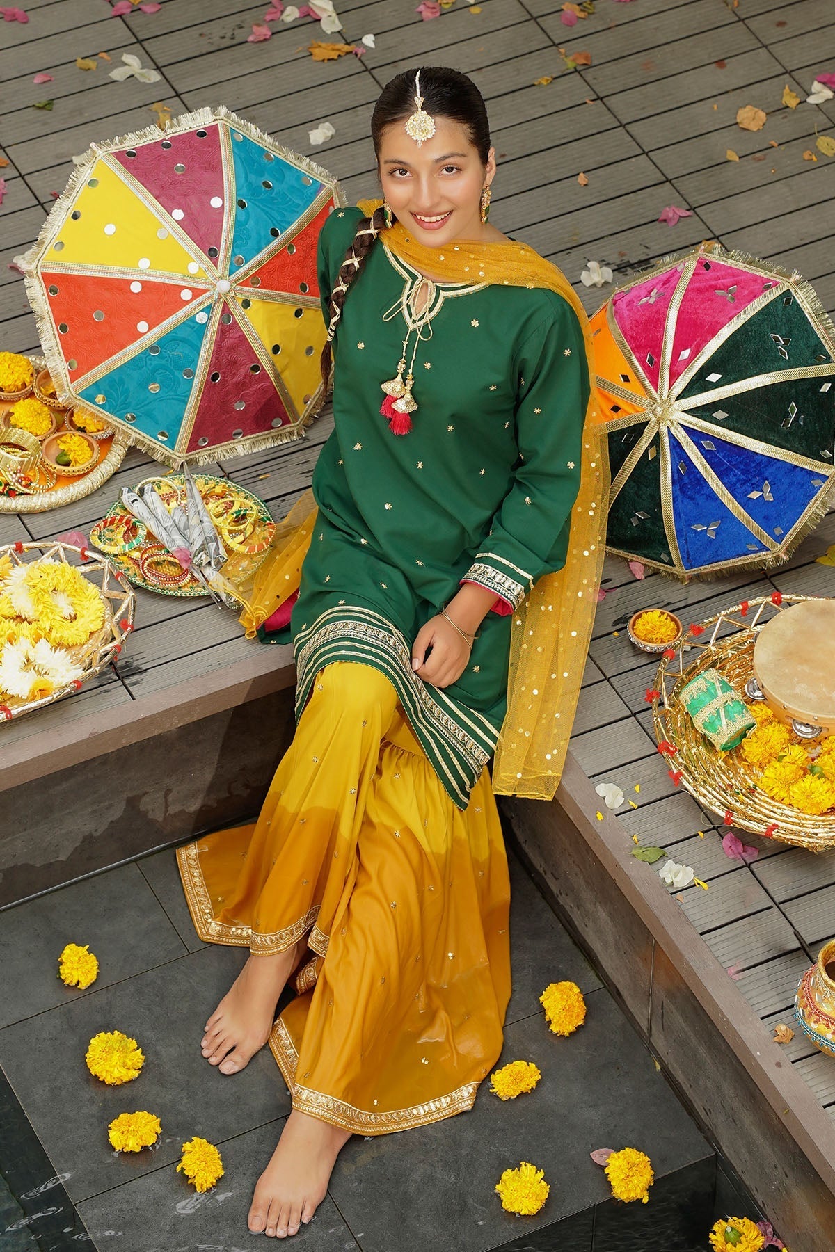 Ochre Clothing Raw Silk Embroidered 3 Pc Suit Collection'2025-MHD-11