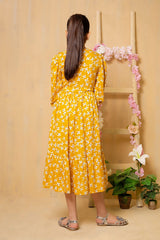 Ochre Clothing Western Tops Printed Boski Linen Dress