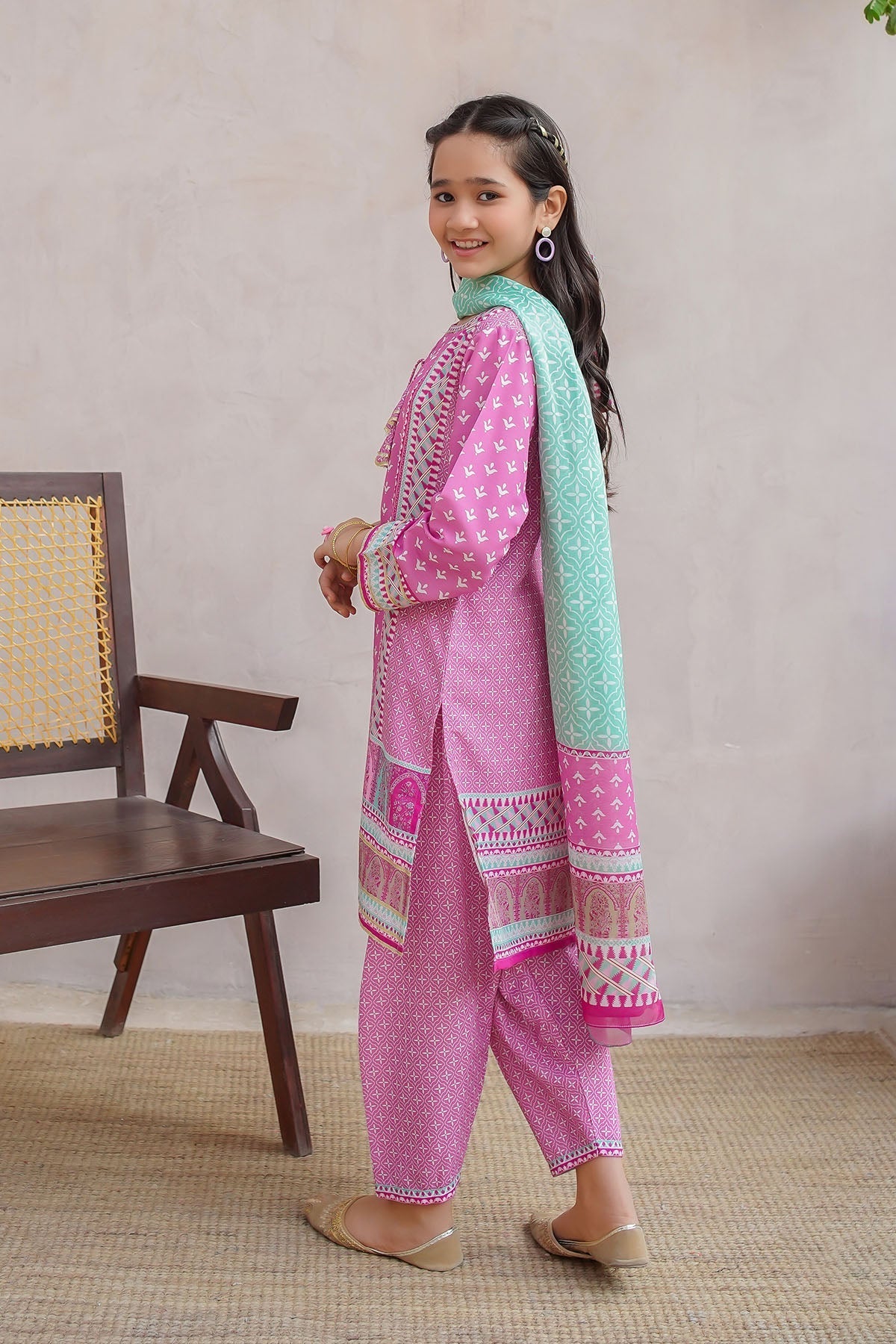 Ochre Clothing Girls Full Suits Swiss Lawn Digital Printed 3 Pc Suit