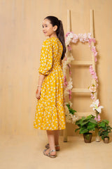 Ochre Clothing Western Tops Printed Boski Linen Dress