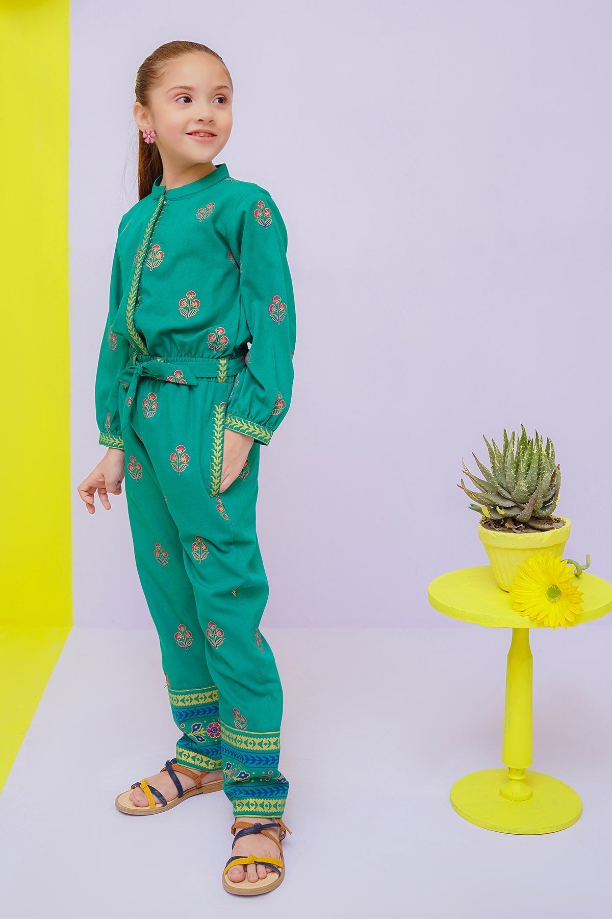 Cotton Printed Jumpsuit - Wear Ochre
