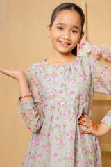 Ochre Clothing Sequence Embroidered/Printed Chiffon Dress