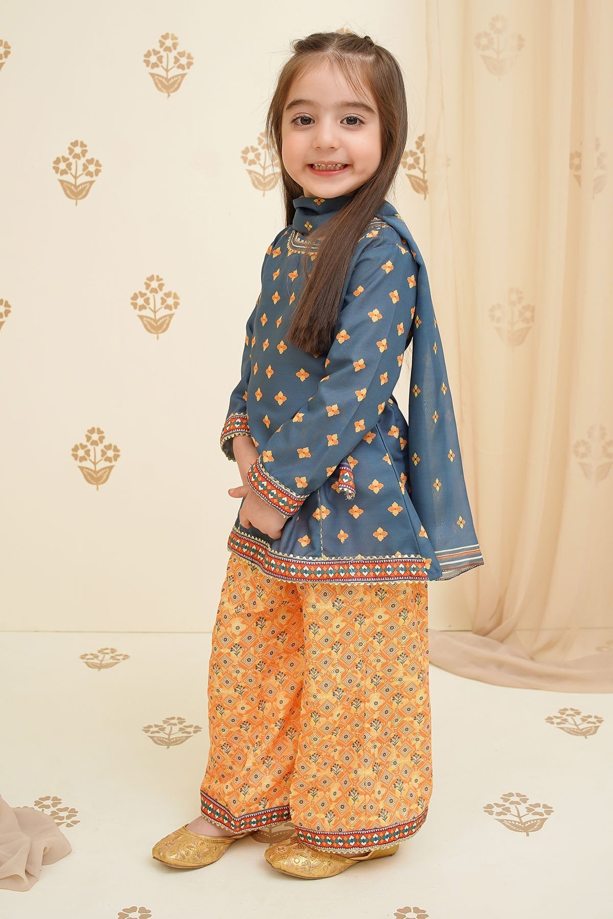 Ochre Clothing Toddlers Eastern Swiss Lawn Digital Printed 3 Pc Suit