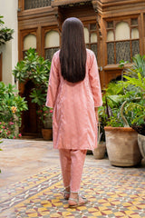 Ochre Clothing Chambray Cotton Embellished 2 Pc Suit