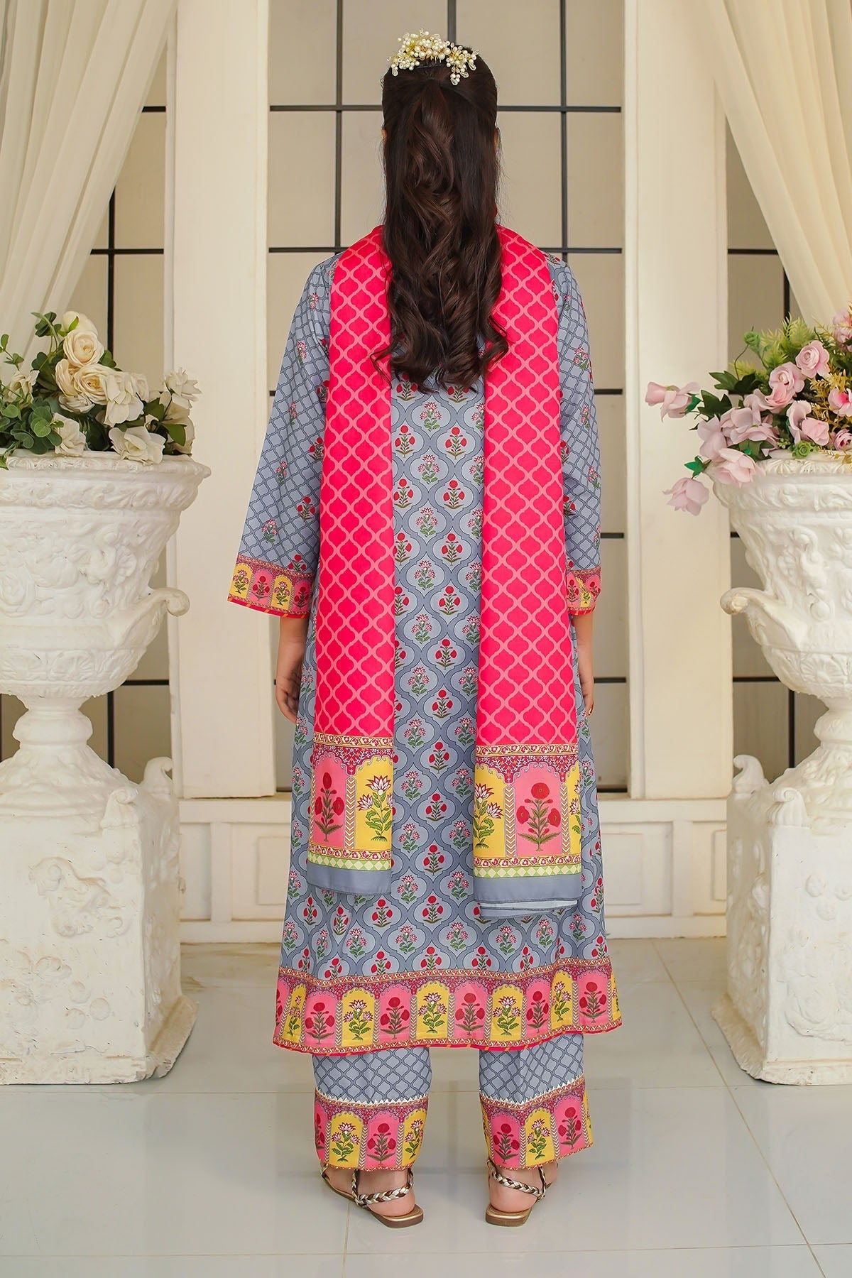 Ochre Clothing Girls Full Suits Swiss Lawn Digital Printed 3 Pc Suit