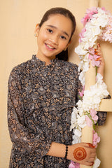 Ochre Clothing Western Tops Printed Georgette Full Length Dress