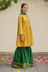 Ochre Clothing Slub Manar Hand Adda Work 3 Pc Suit Collection'2025-MHD-08