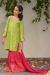 Ochre Clothing Slub Manar Hand Adda Work 3 Pc Suit Collection'2025-MHD-07