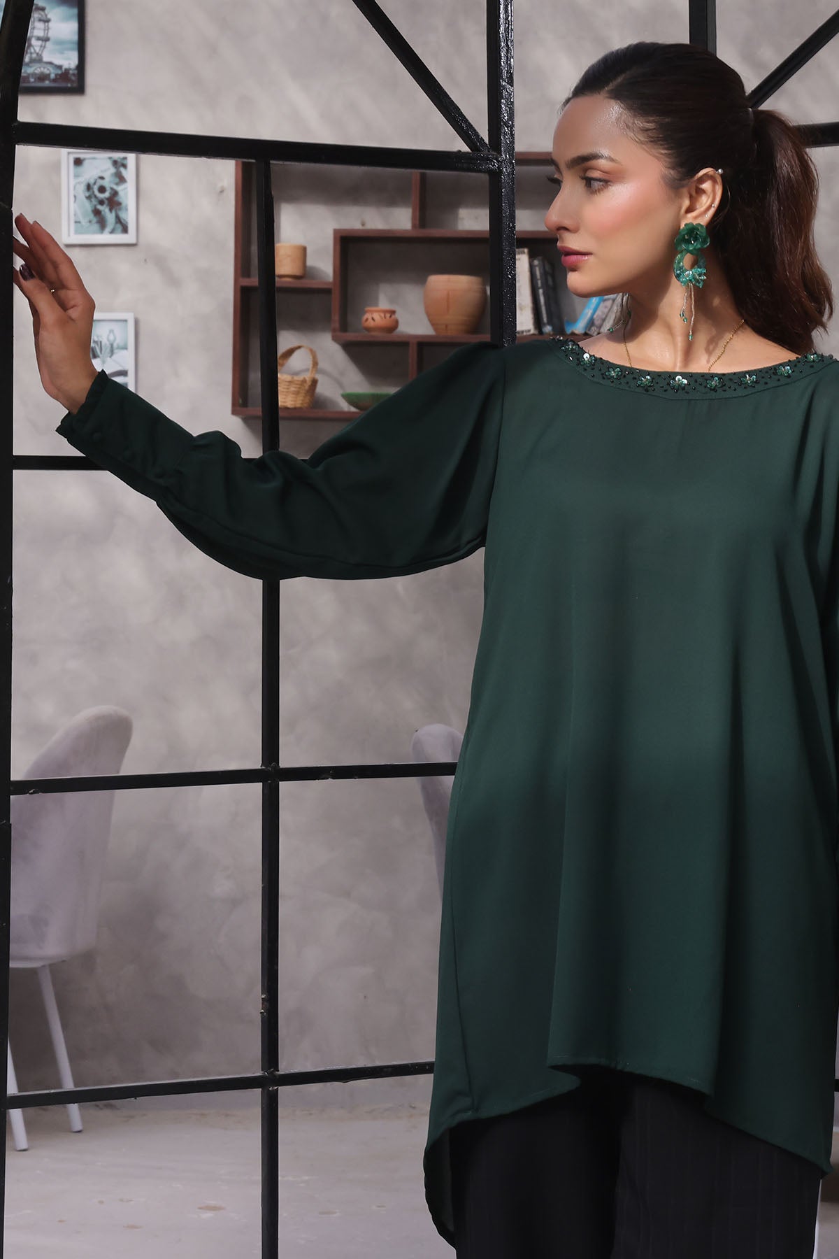 Ochre Clothing Georgette Hand Adda Work Women's 2 Pc Suit