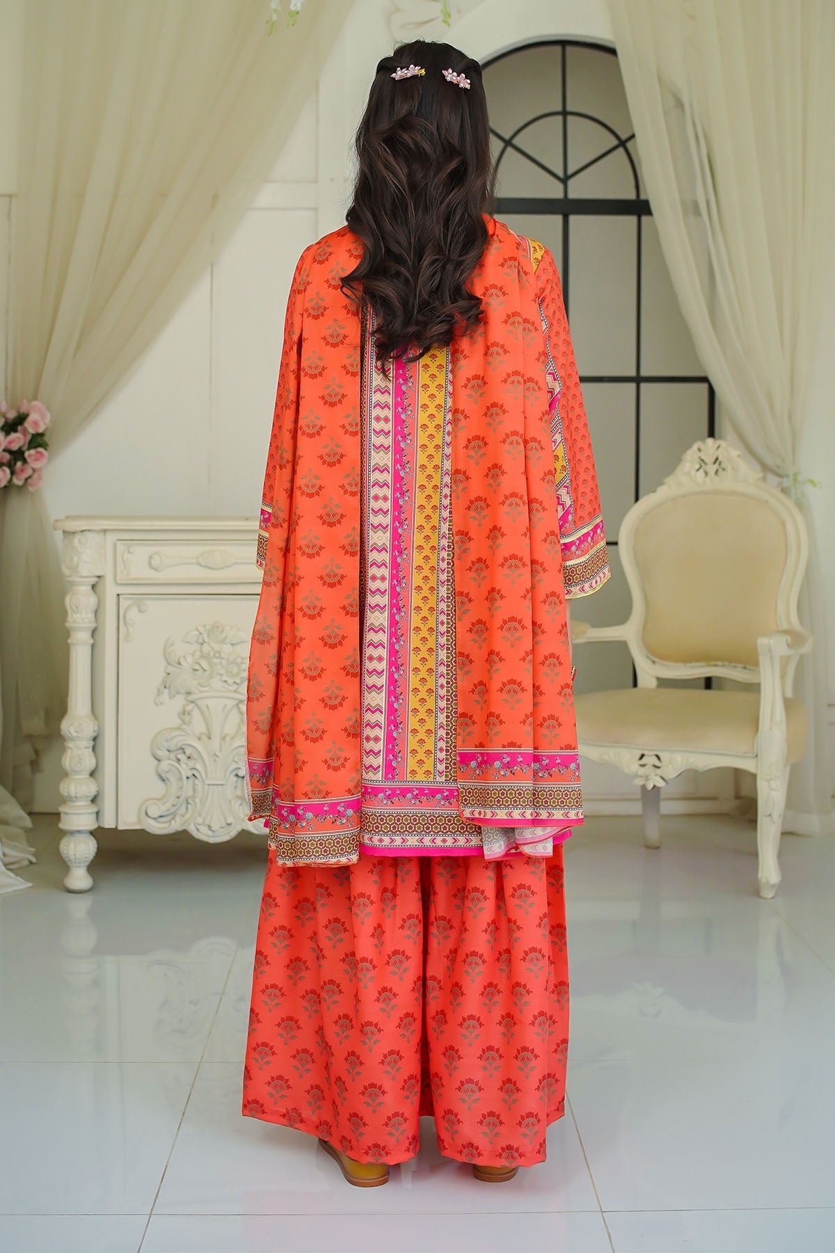 Ochre Clothing Girls Full Suits Swiss Lawn Digital Printed 3 Pc Suit