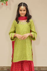 Ochre Clothing Slub Manar Hand Adda Work 3 Pc Suit Collection'2025-MHD-07