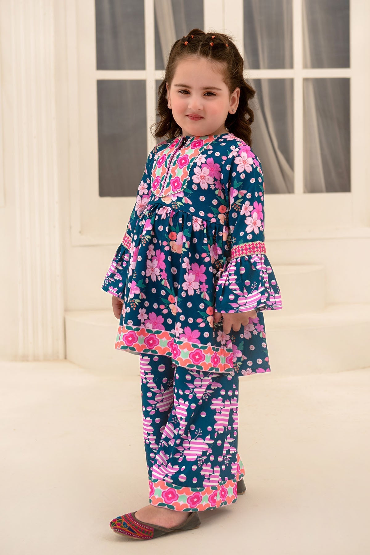 Ochre Clothing Herringbone Digital Printed 2 Pc Suit-INDP-14