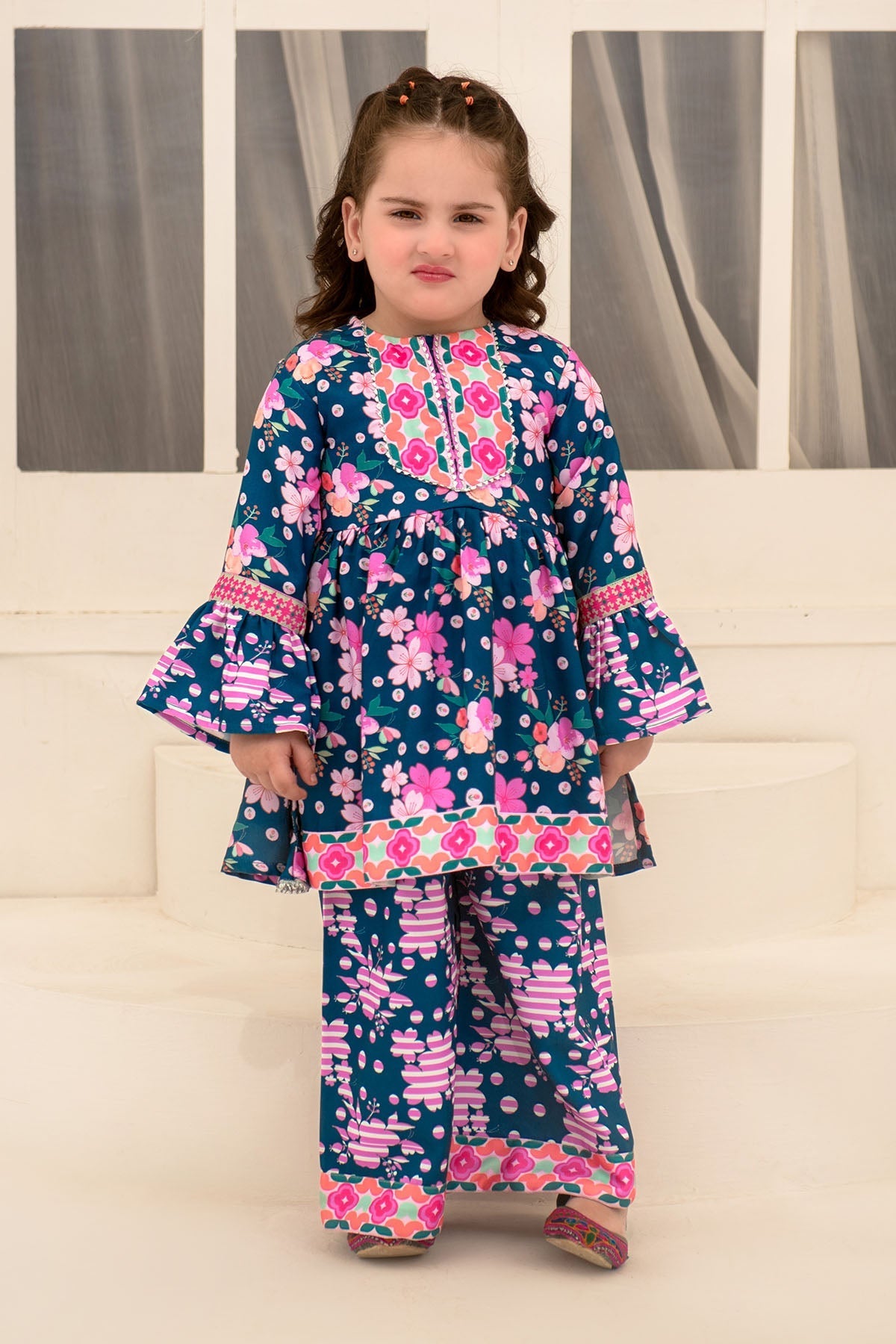 Ochre Clothing Herringbone Digital Printed 2 Pc Suit-INDP-14