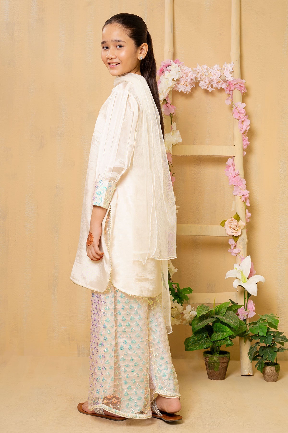 Ochre Clothing Cotton Silk Hand Adda Work 3 Pc Suit
