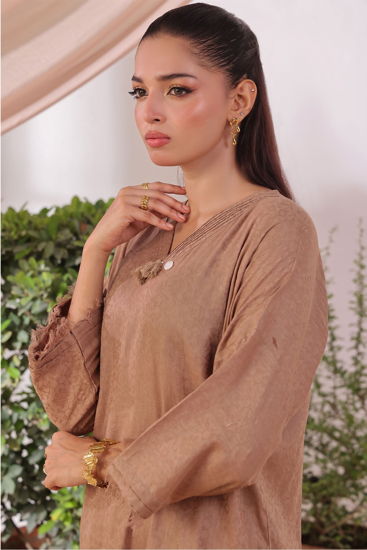 Ochre Clothing Cotton Jacquard Women's 2 Pc Suit