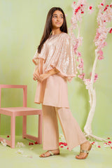 Ochre Clothing Foil Printed Net 2 Pc Suit