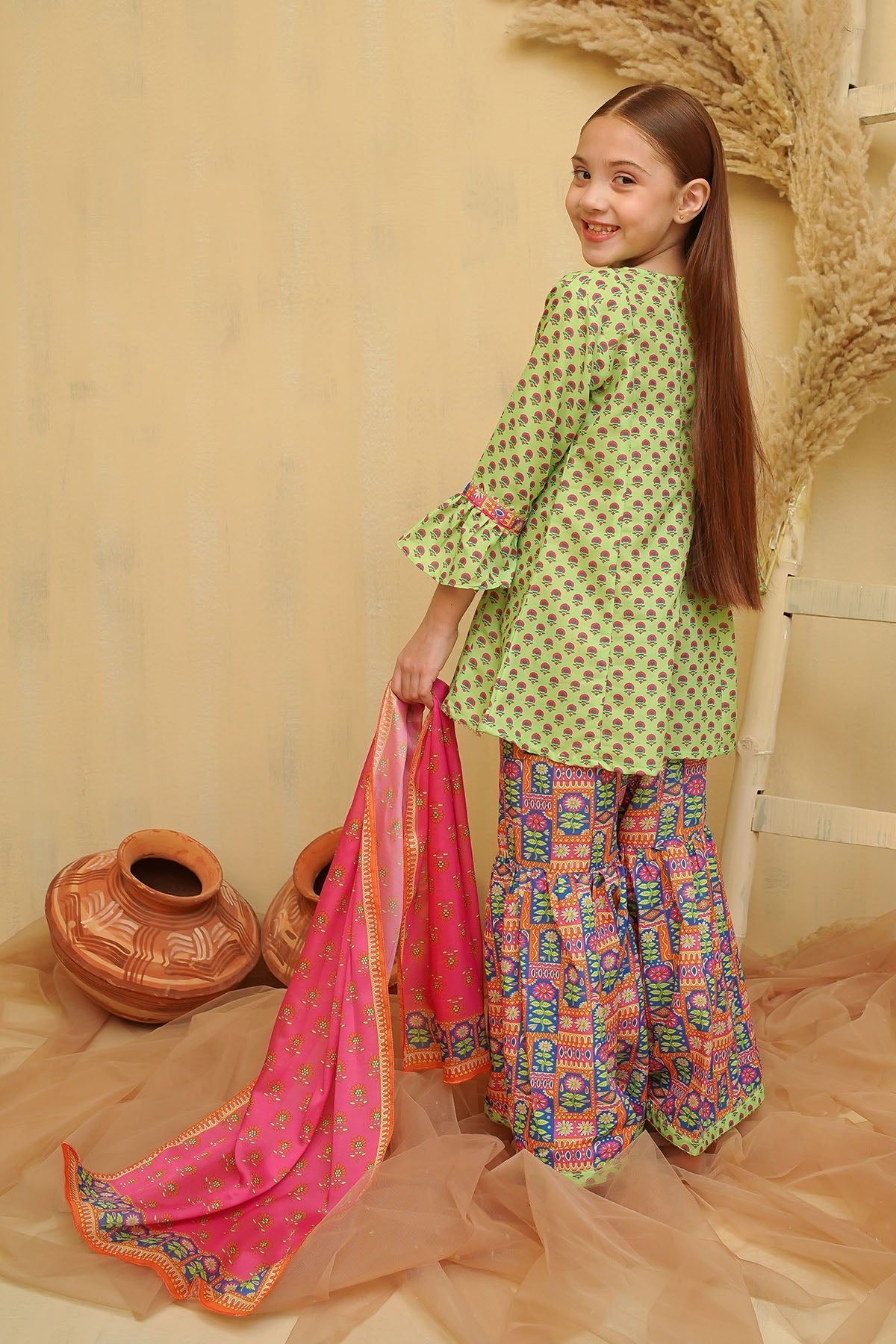 Swiss Lawn Digital Printed 3 Pc Suit - Wear Ochre