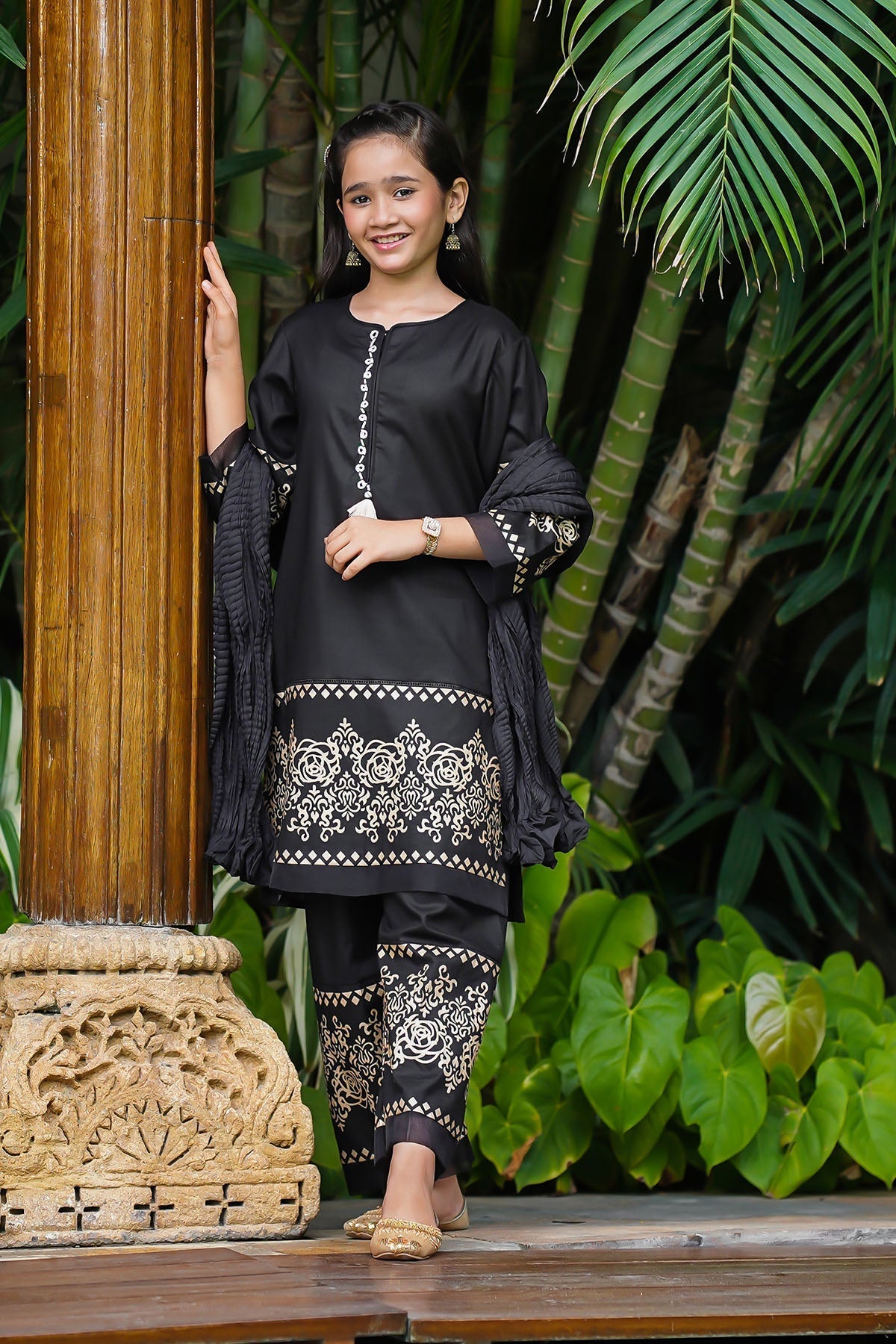 Ochre Clothing Cotton Printed 3 Pc Suit
