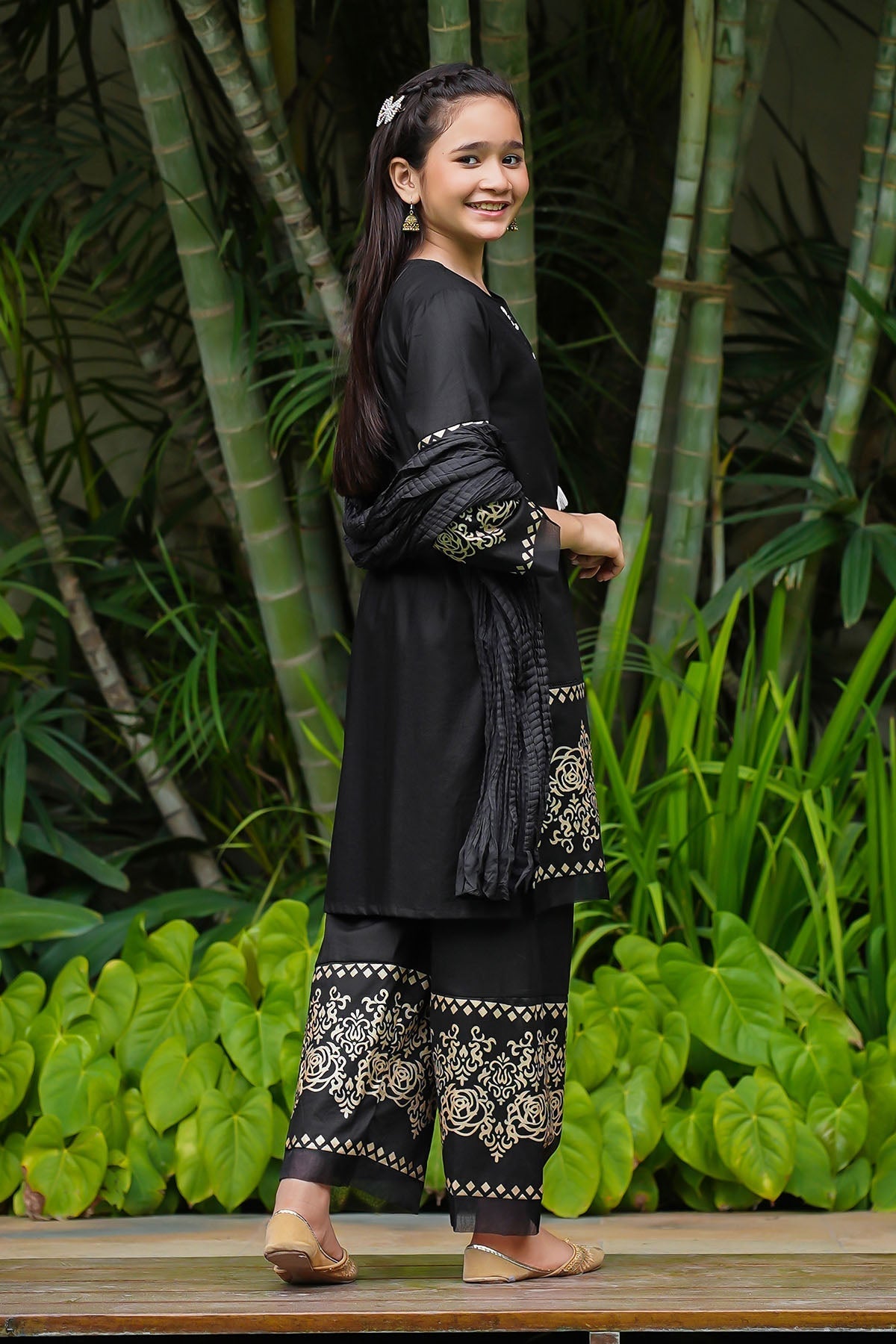 Ochre Clothing Cotton Printed 3 Pc Suit