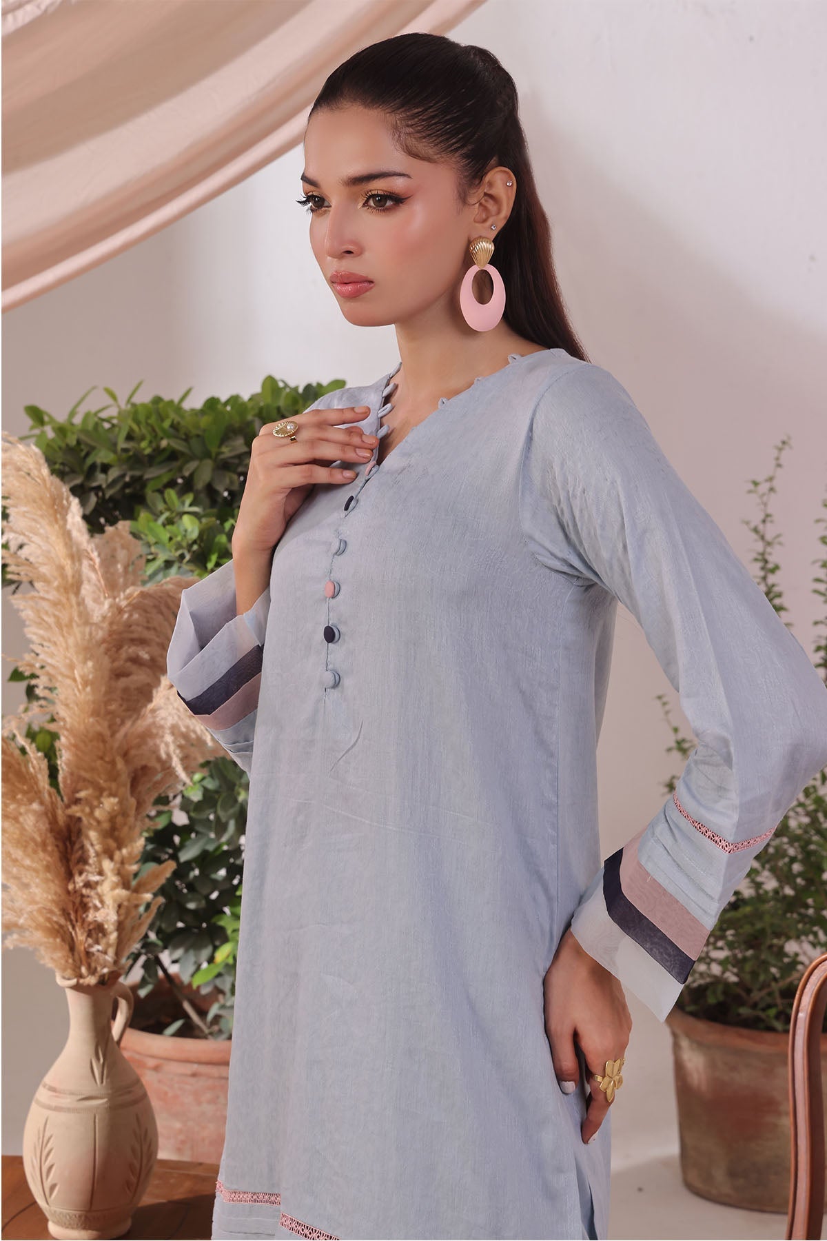 Ochre Clothing Cotton Jacquard Women's 2 Pc Suit