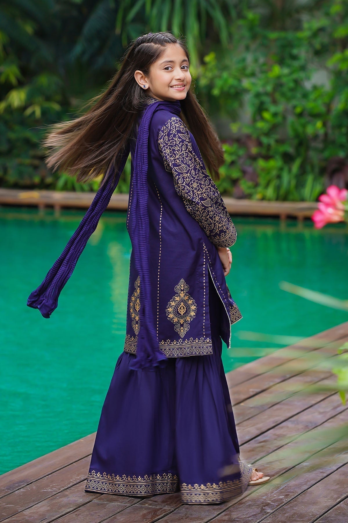 Ochre Clothing Cotton Printed 3 Pc Suit