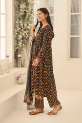 Ochre Clothing Herringbone Digital Printed 3 Pc Suit-COR-124