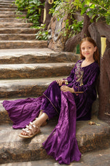 Ochre Clothing Velvet Hand Adda Work 3 Pc Suit Collection'2025-OVF-37
