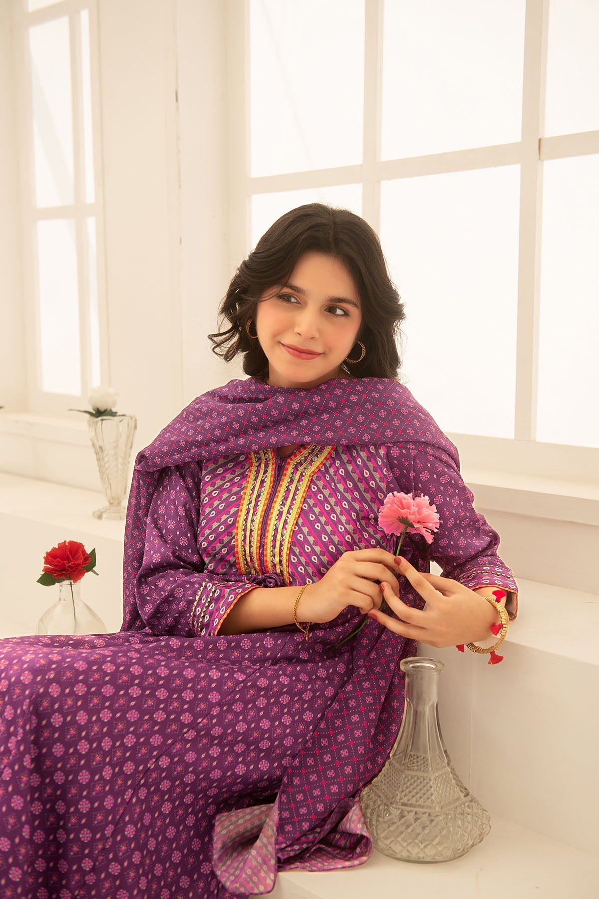 Ochre Clothing Herringbone Digital Printed 3 Pc Suit-COR-123