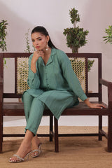 Ochre Clothing Slub Cotton Women's 2 Pc Suit