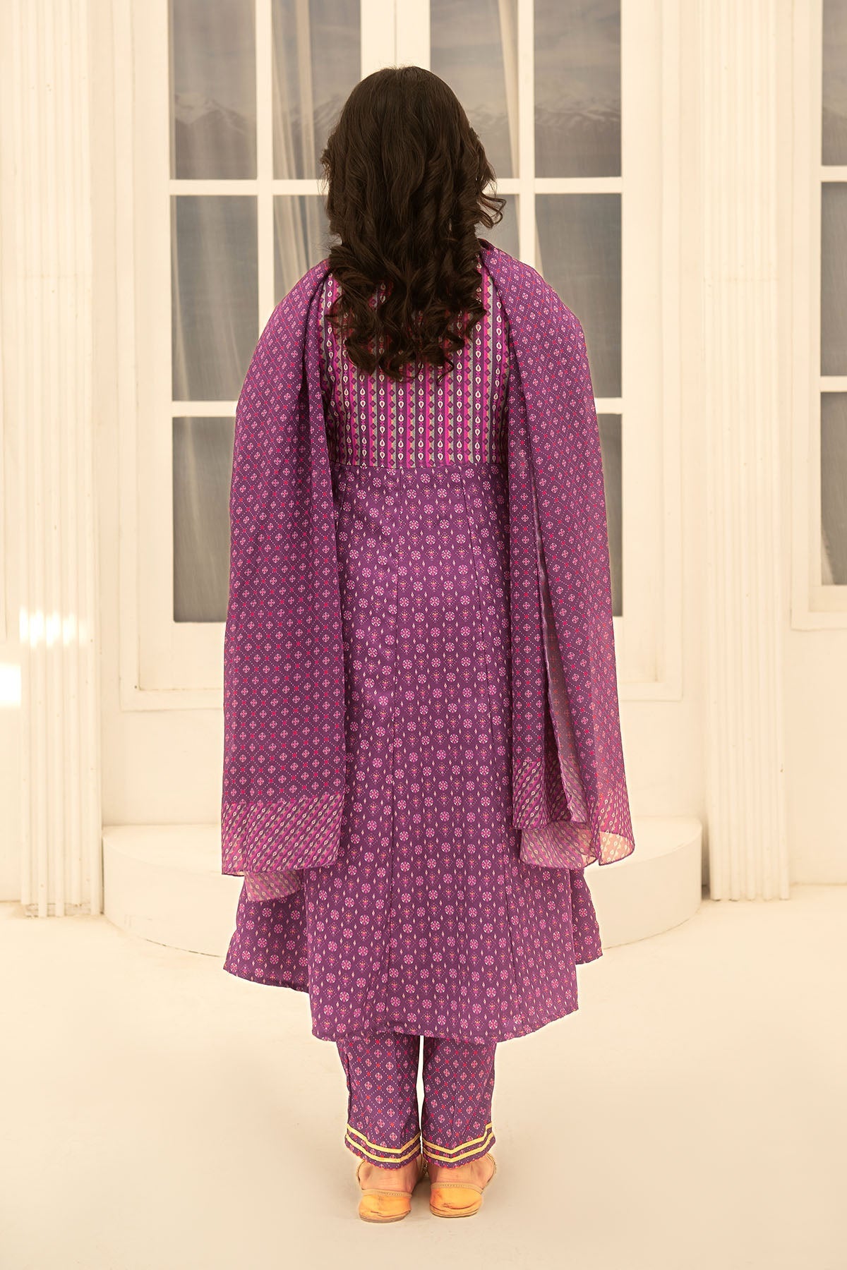Ochre Clothing Herringbone Digital Printed 3 Pc Suit-COR-123