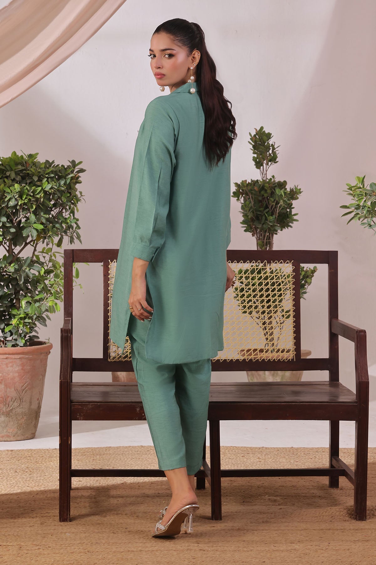 Ochre Clothing Slub Cotton Women's 2 Pc Suit