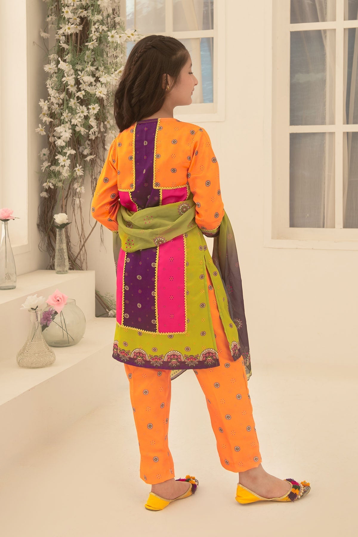 Ochre Clothing Herringbone Digital Printed 3 Pc Suit-COR-111