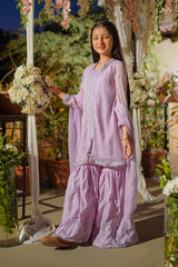 Ochre Clothing Girls Full Suits Chiffon Embroidered 3 Pc Suit