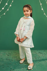 Ochre Clothing Toddlers Eastern Chiffon Embroidered 3 Pc Suit