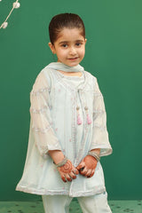 Ochre Clothing Toddlers Eastern Chiffon Embroidered 3 Pc Suit